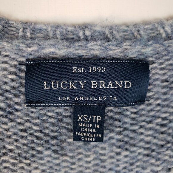 Lucky Brand Damask Pullover Sweater in Blue Multi Womens Size XS - Picture 5 of 6